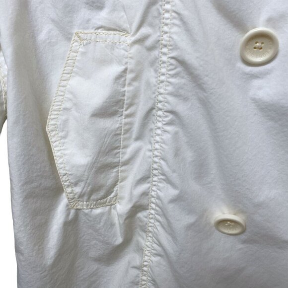 Gap Trenchcoat Size Large Ivory Cream Light Womens Jacket Pea Coat -Imperfect - Picture 7 of 11